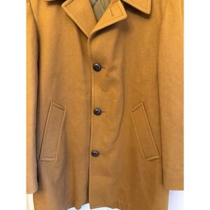 Vintage Pendleton Mens Brown Wool Coat Quilted Lining Size XL